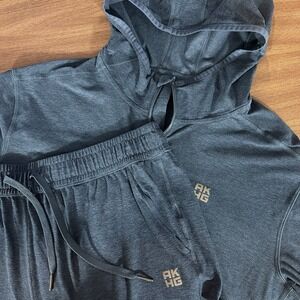 Alaskan Hardgear Duluth Blue Heathered Hoodie Sweatsuit 2 Piece Mens L EUC